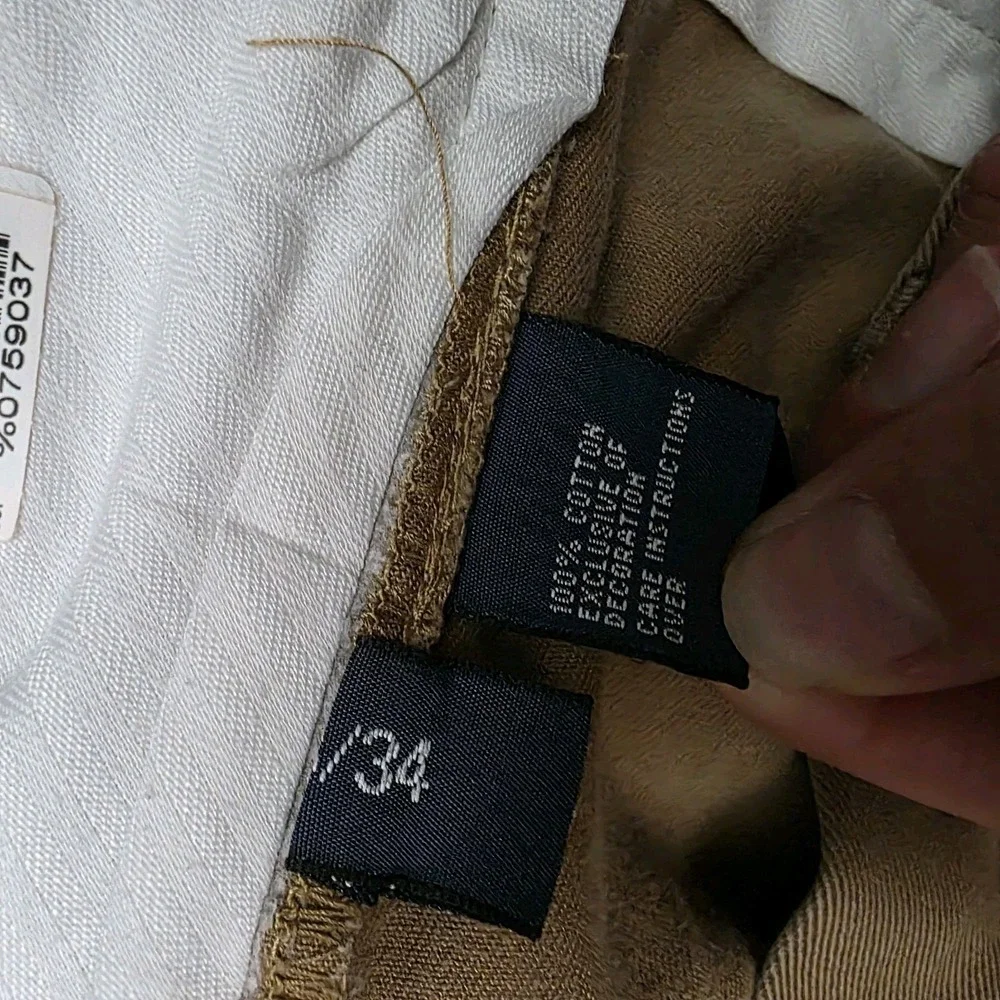 Vintage Polo Ralph Lauren Mens 38x34 Pleated Khaki Ethan Pants‎